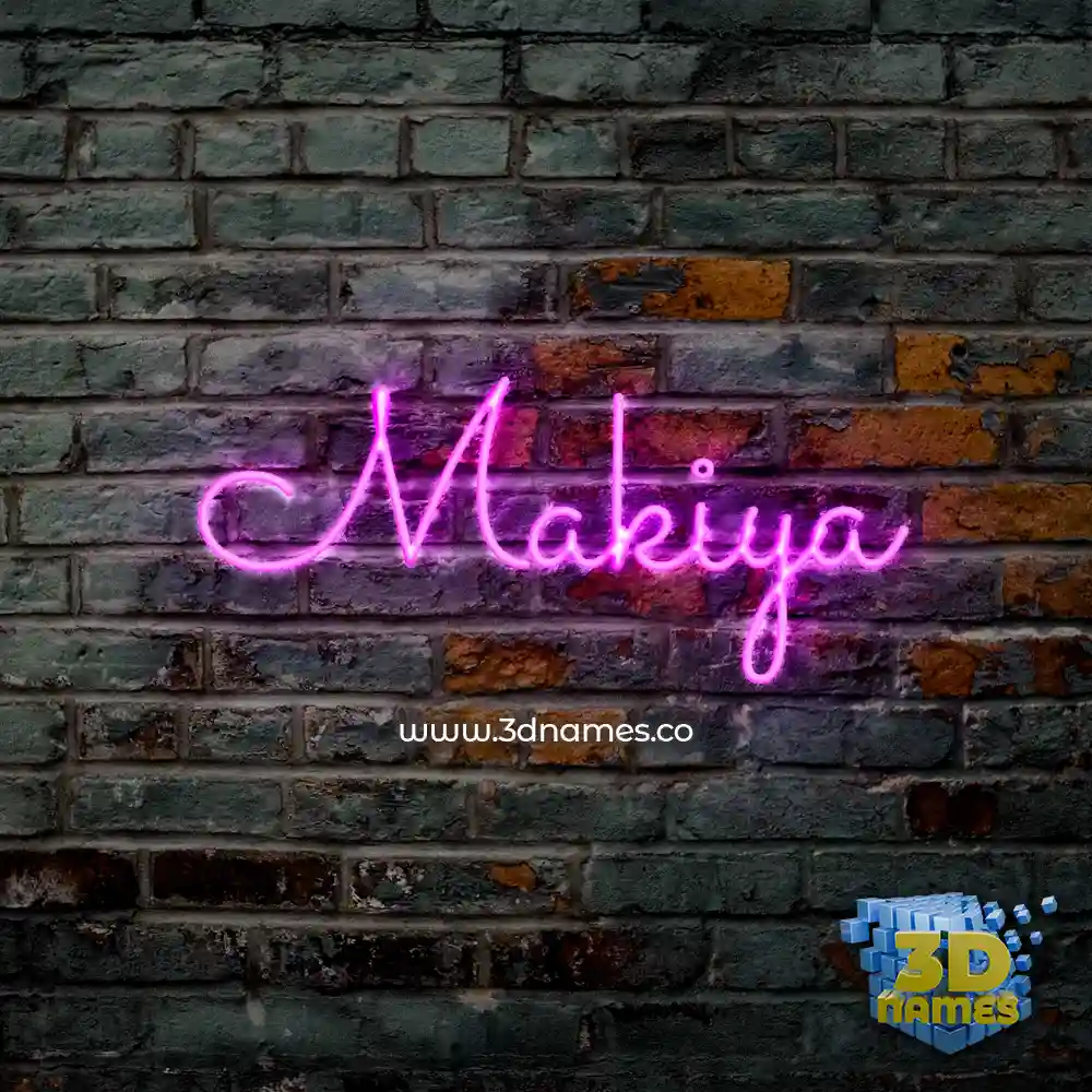 makiya in Pink Neon style - 3D name wallpaper