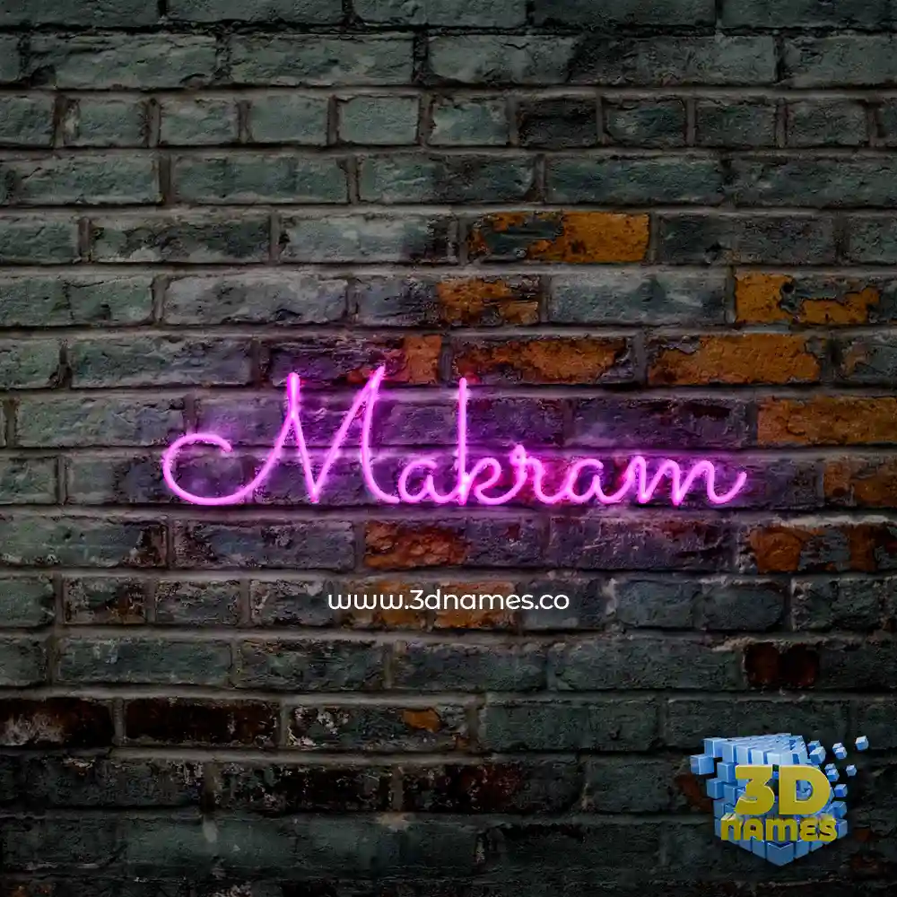 makram in Pink Neon style - 3D name wallpaper