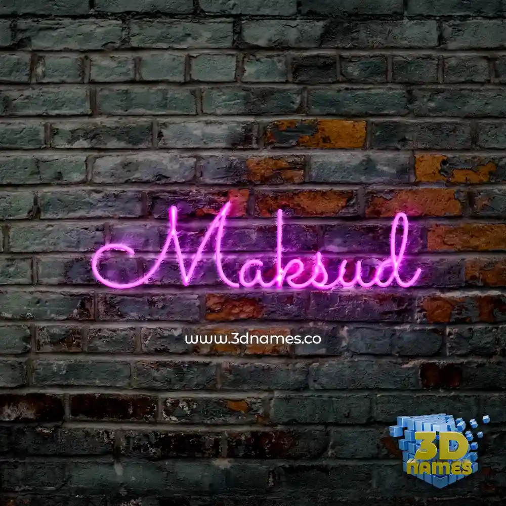 maksud in Pink Neon style - 3D name wallpaper