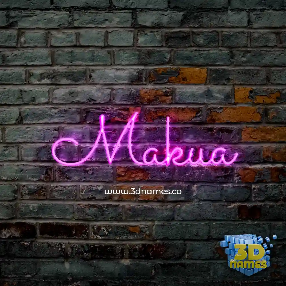 makua in Pink Neon style - 3D name wallpaper
