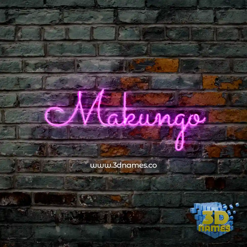 makungo in Pink Neon style - 3D name wallpaper