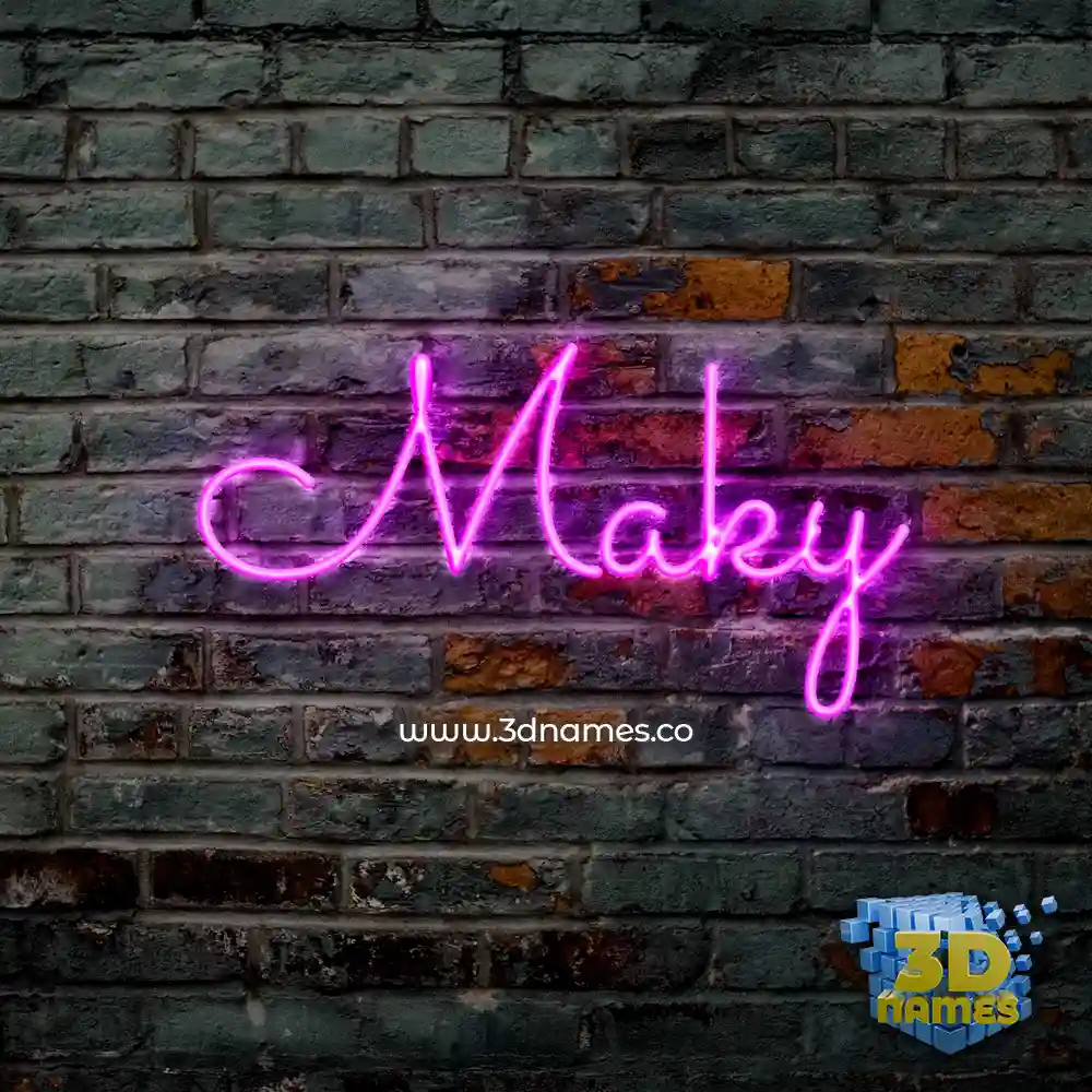 maky in Pink Neon style - 3D name wallpaper