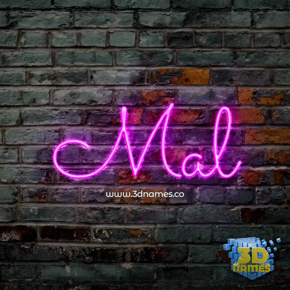 mal in Pink Neon style - 3D name wallpaper