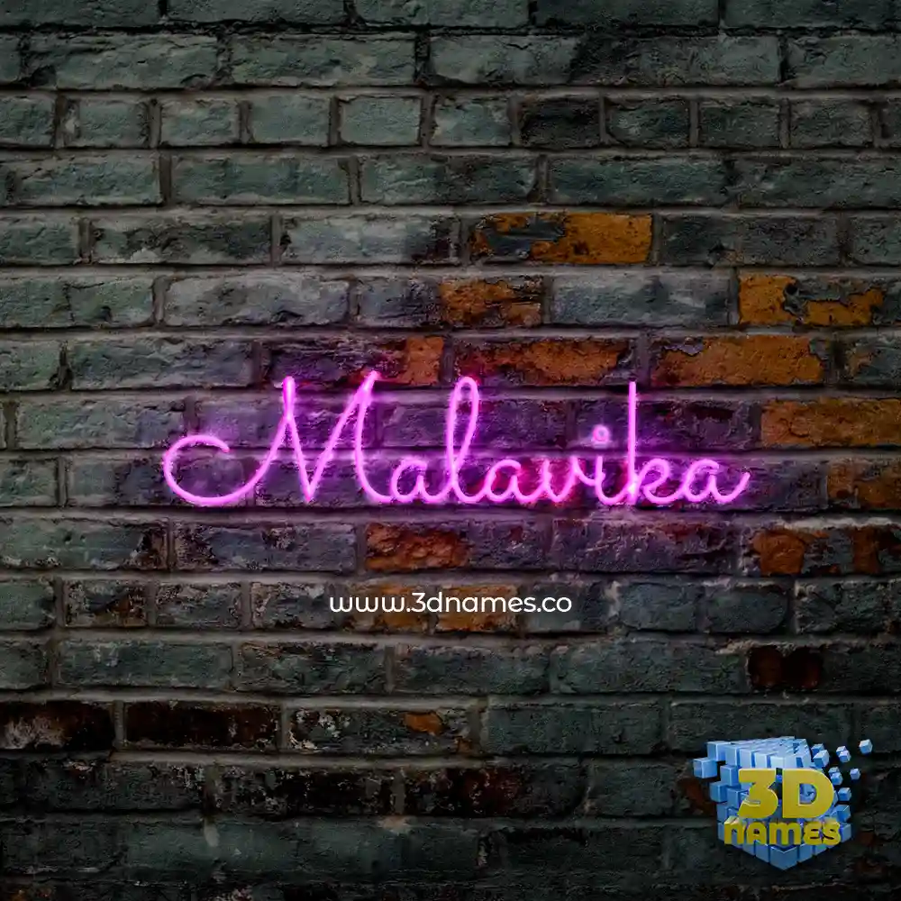 malavika in Pink Neon style - 3D name wallpaper