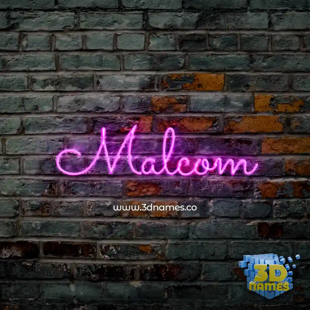 malcom in Pink Neon style - 3D name wallpaper