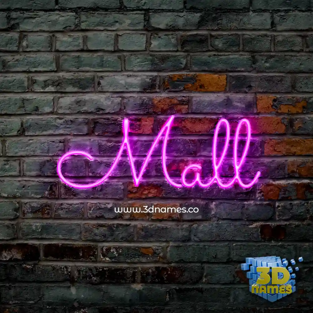 mall in Pink Neon style - 3D name wallpaper