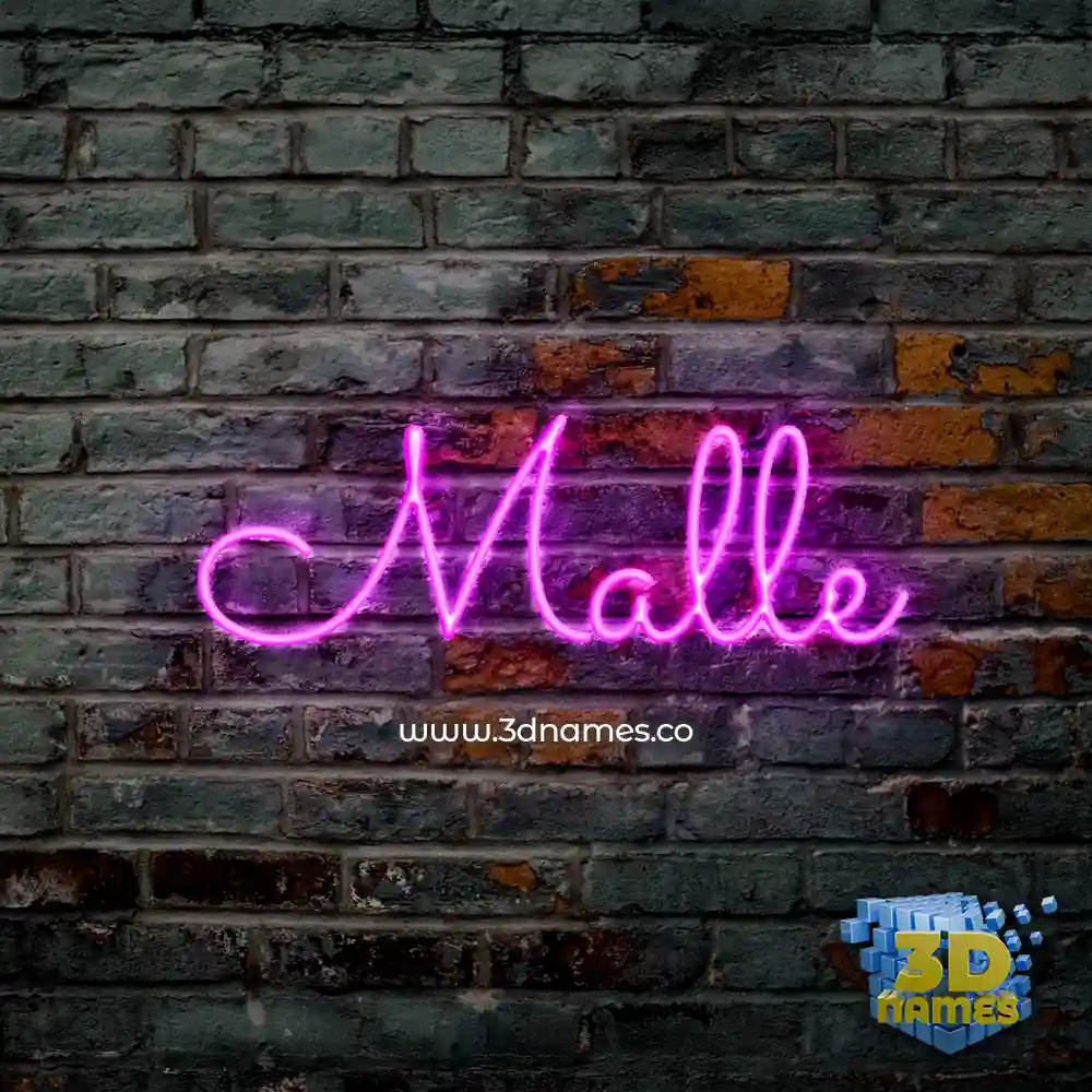 malle in Pink Neon style - 3D name wallpaper