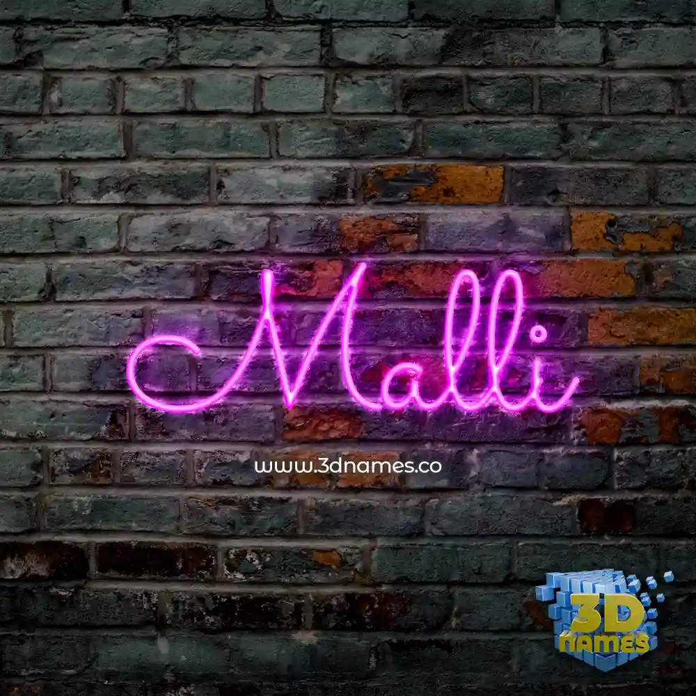 malli in Pink Neon style - 3D name wallpaper
