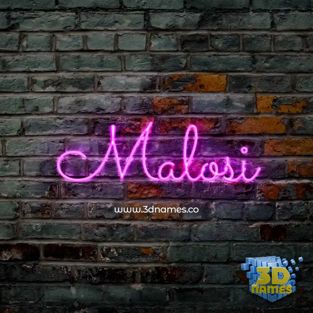malosi in Pink Neon style - 3D name wallpaper