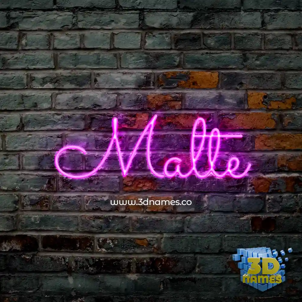 malte in Pink Neon style - 3D name wallpaper