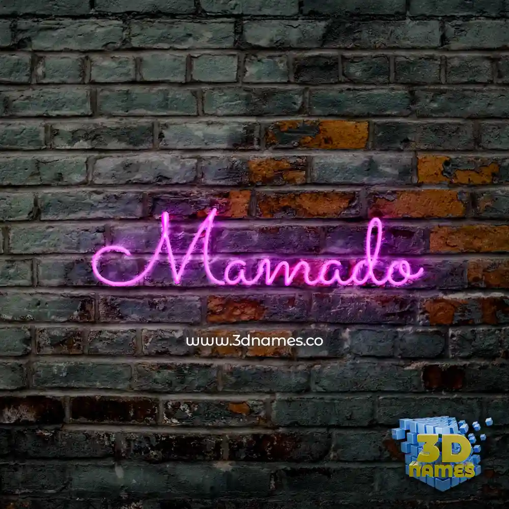 mamado in Pink Neon style - 3D name wallpaper