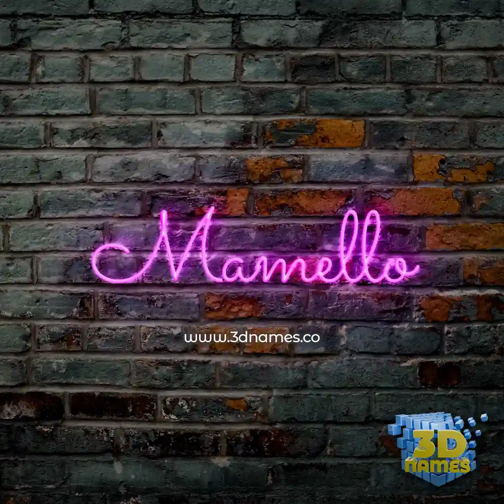 mamello in Pink Neon style - 3D name wallpaper