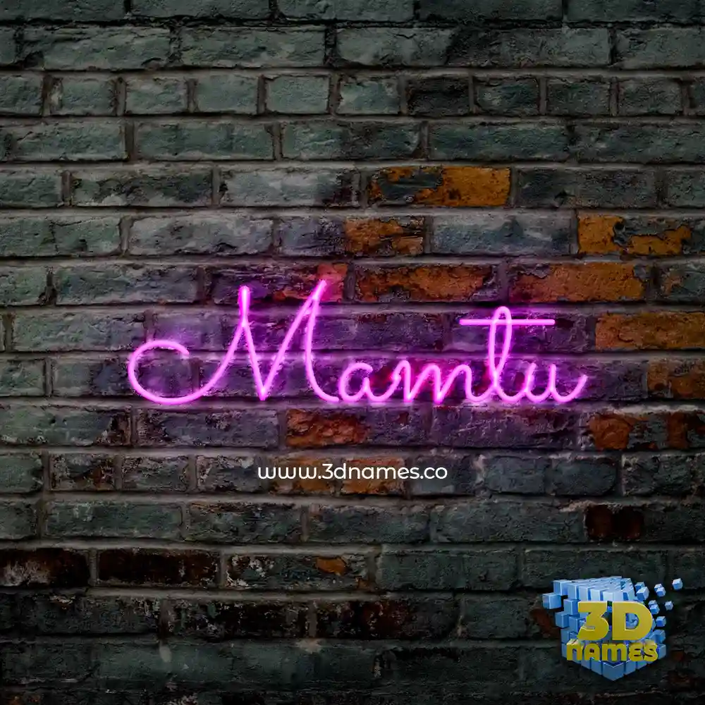 mamtu in Pink Neon style - 3D name wallpaper