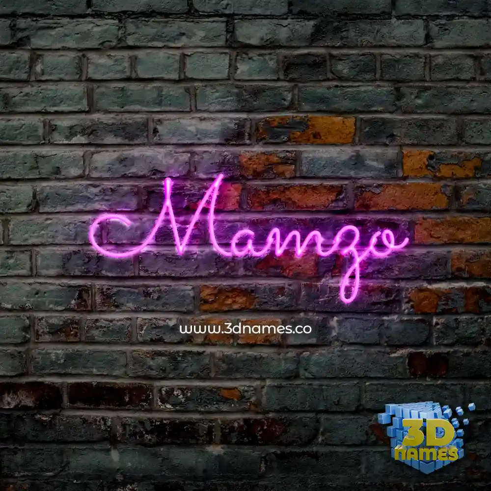 mamzo in Pink Neon style - 3D name wallpaper