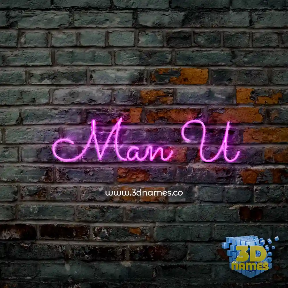 man u in Pink Neon style - 3D name wallpaper