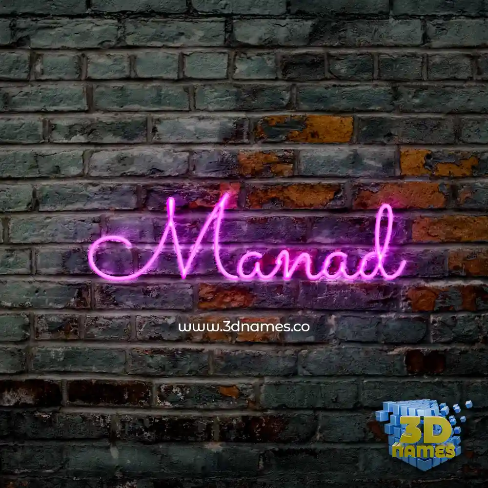 manad in Pink Neon style - 3D name wallpaper
