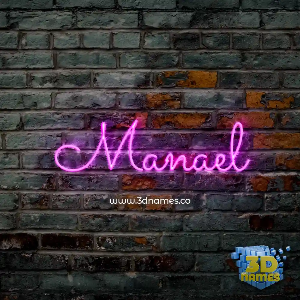 manael in Pink Neon style - 3D name wallpaper