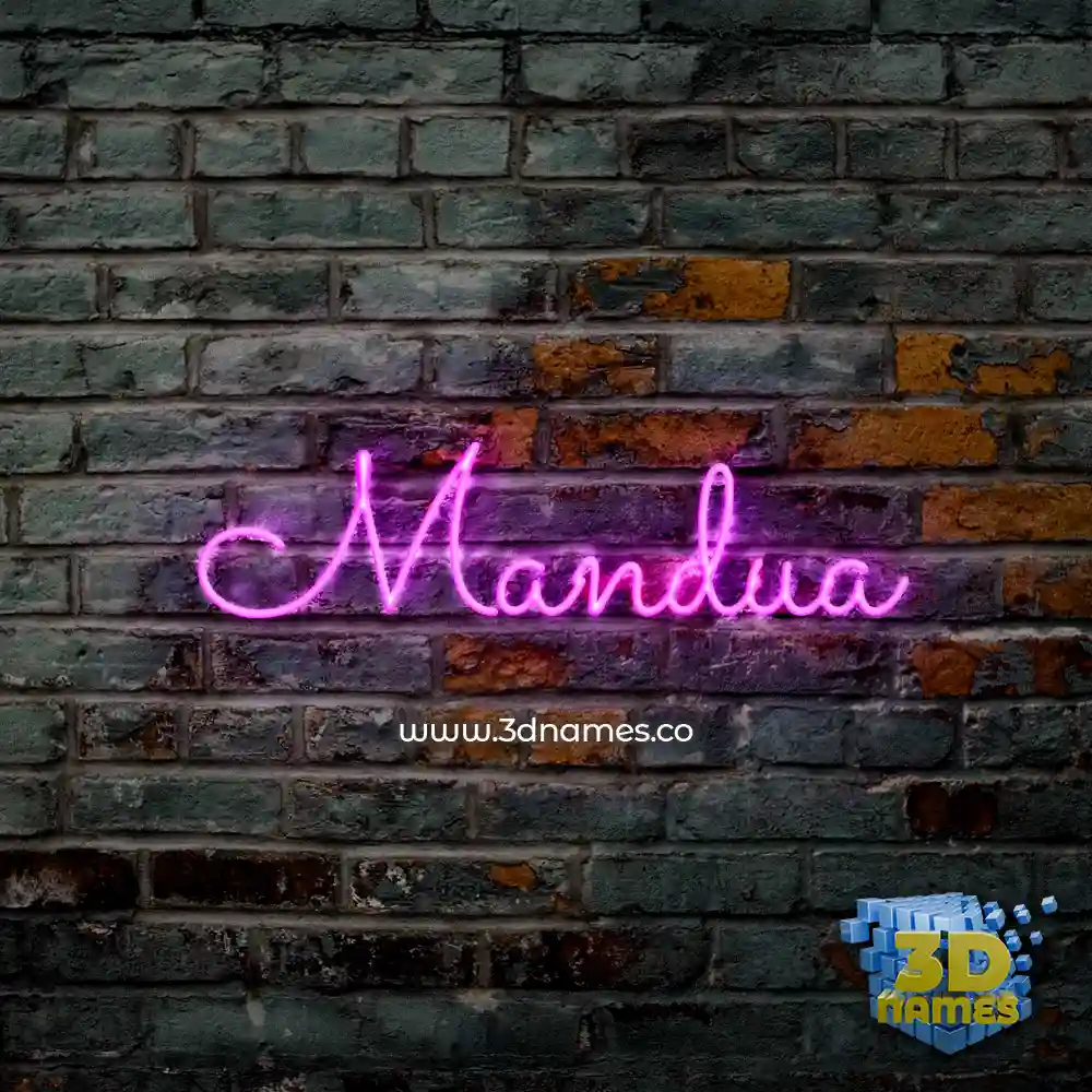 mandua in Pink Neon style - 3D name wallpaper
