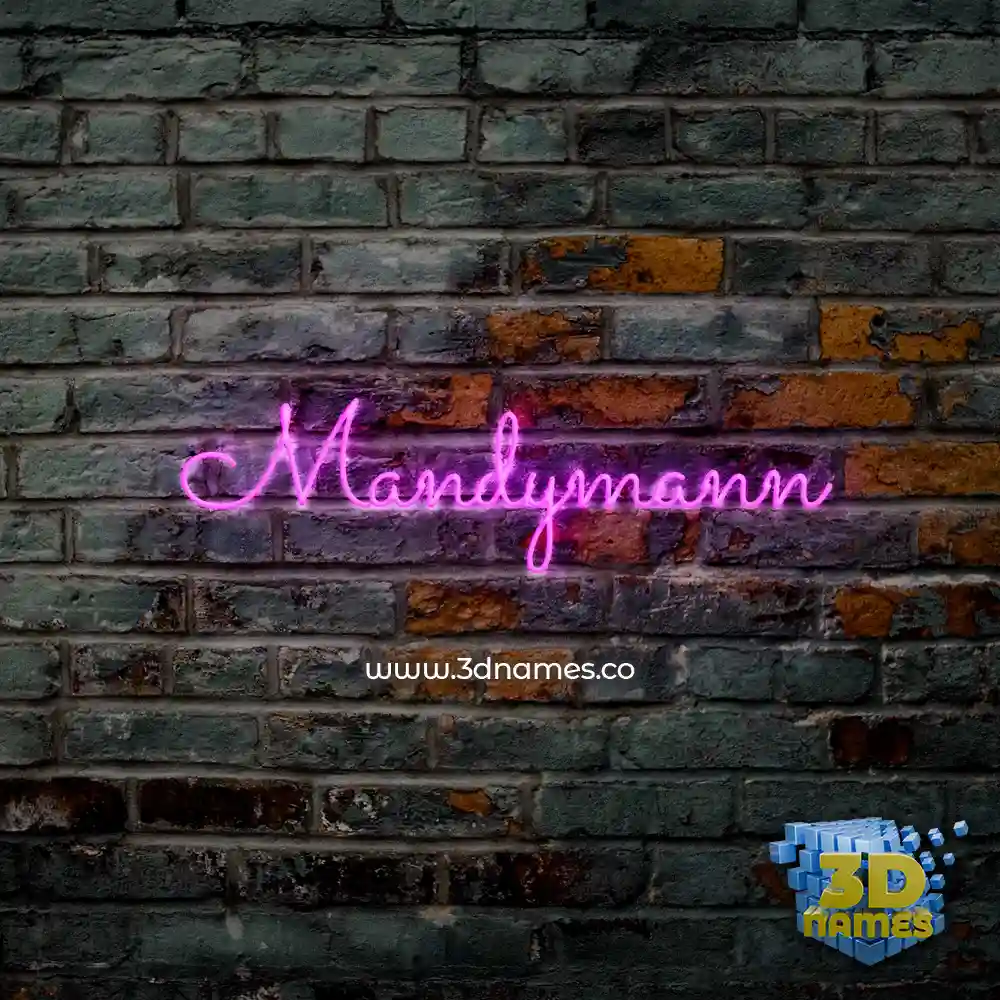 mandymann in Pink Neon style - 3D name wallpaper