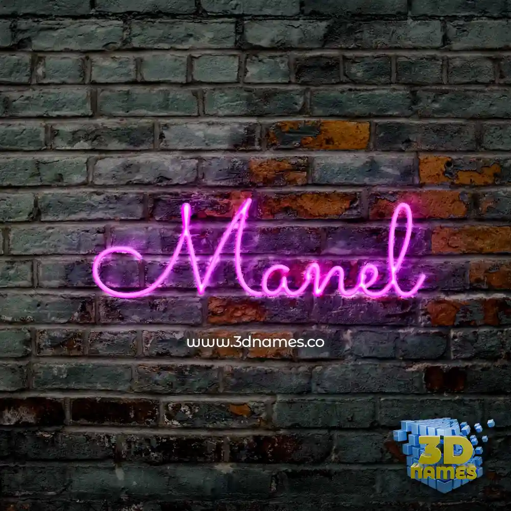 manel in Pink Neon style - 3D name wallpaper
