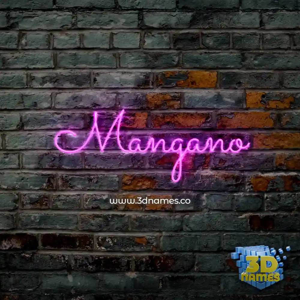 mangano in Pink Neon style - 3D name wallpaper