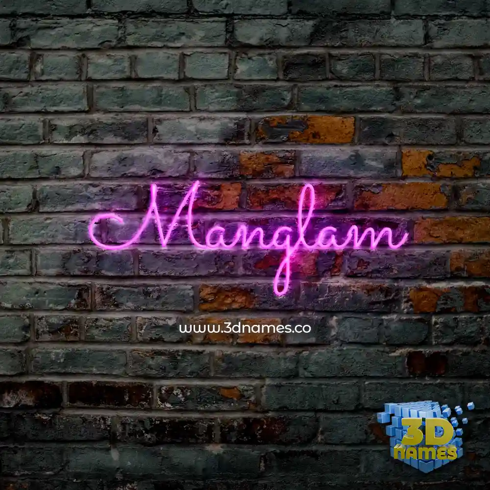 manglam in Pink Neon style - 3D name wallpaper
