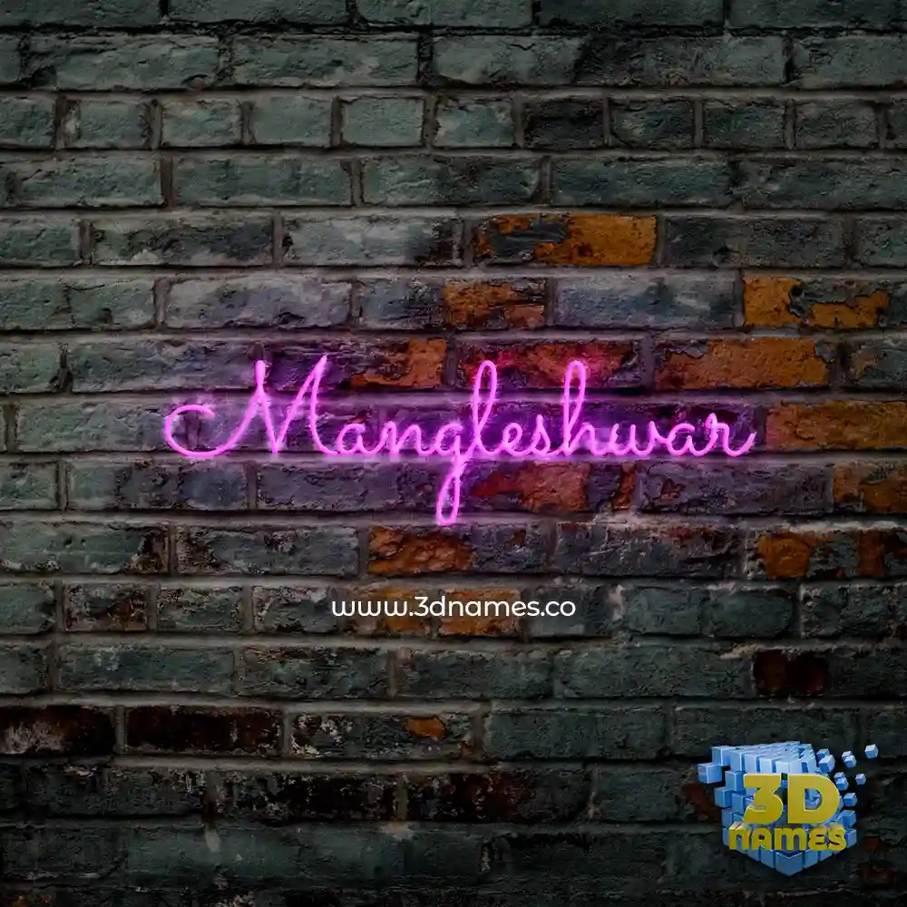 mangleshwar in Pink Neon style - 3D name wallpaper