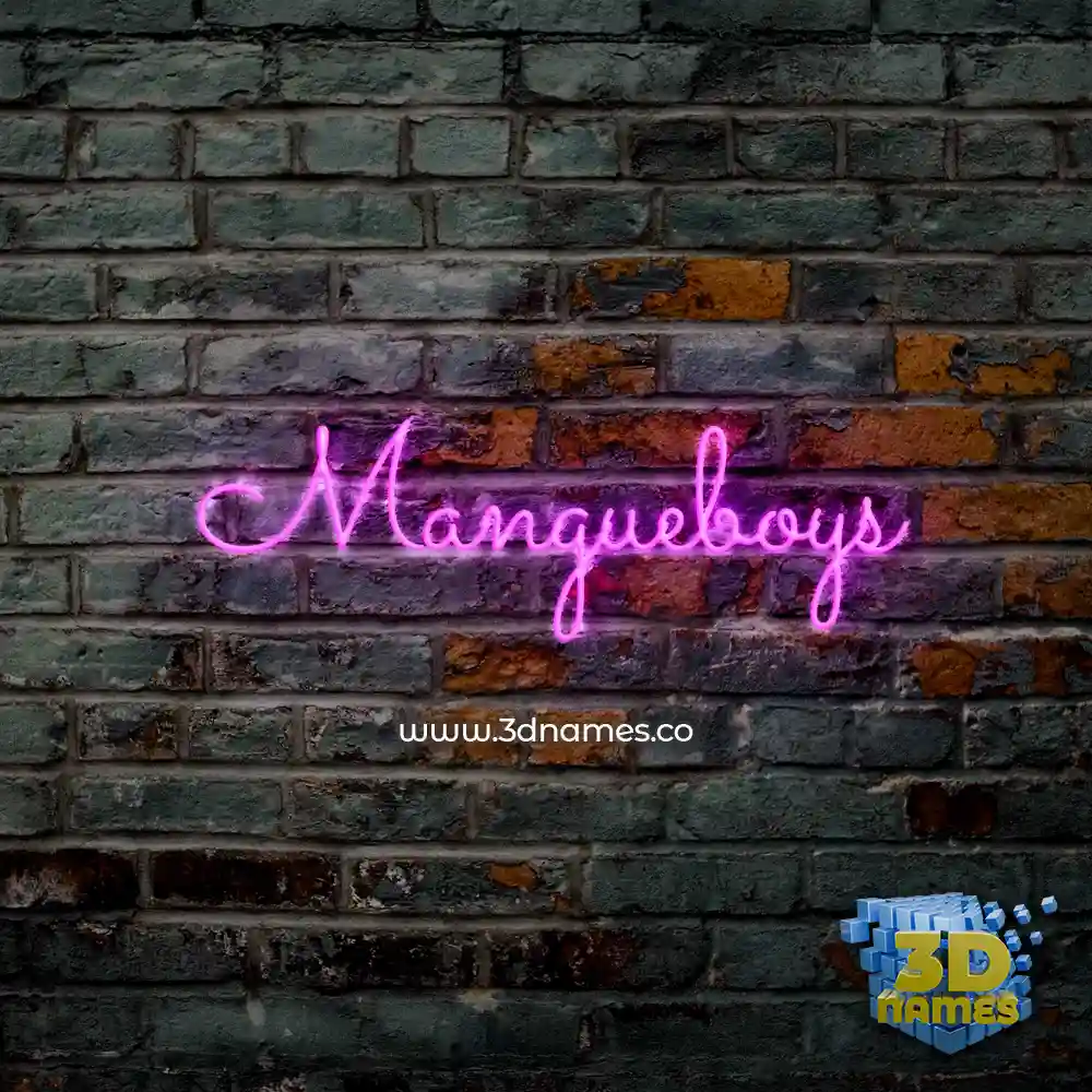 mangueboys in Pink Neon style - 3D name wallpaper