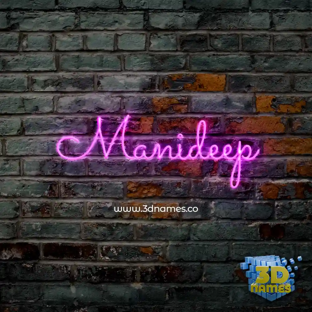 manideep in Pink Neon style - 3D name wallpaper