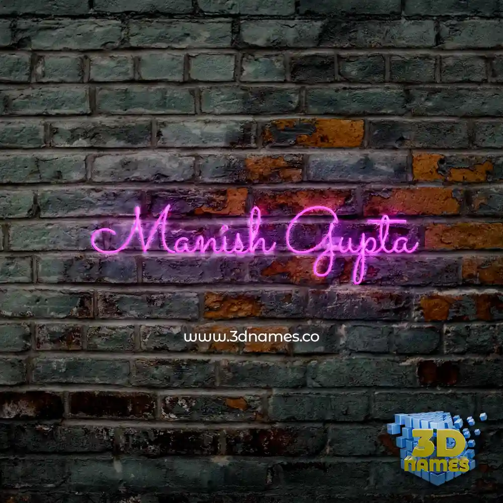 manish gupta in Pink Neon style - 3D name wallpaper