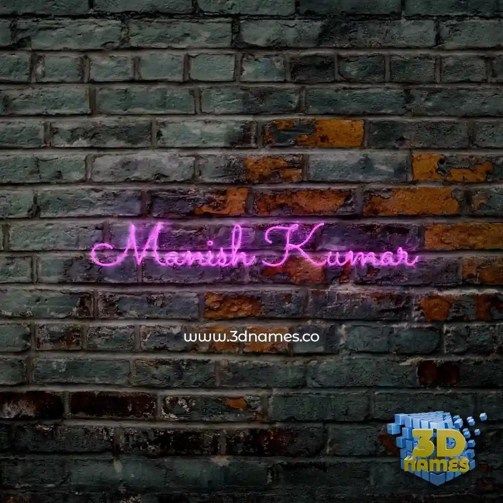 manish kumar in Pink Neon style - 3D name wallpaper