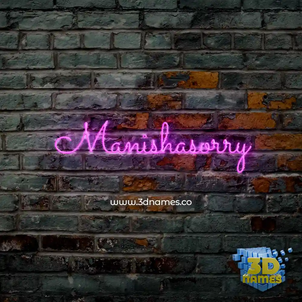 manishasorry in Pink Neon style - 3D name wallpaper