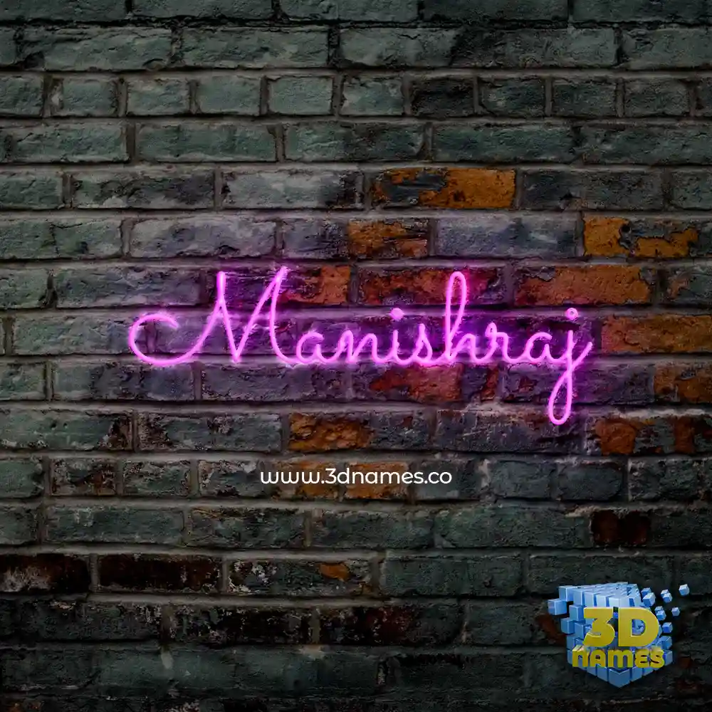 manishraj in Pink Neon style - 3D name wallpaper