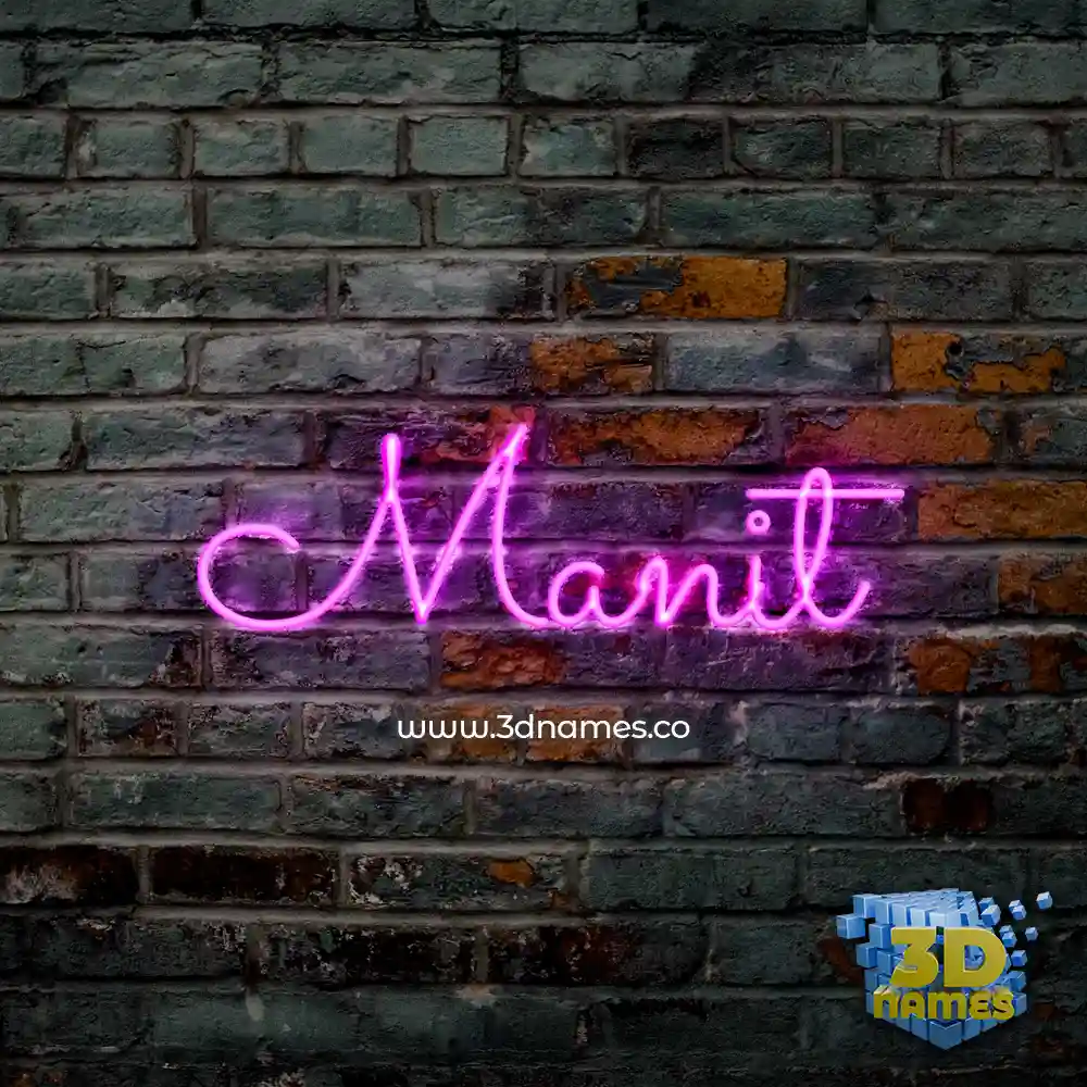 manit in Pink Neon style - 3D name wallpaper