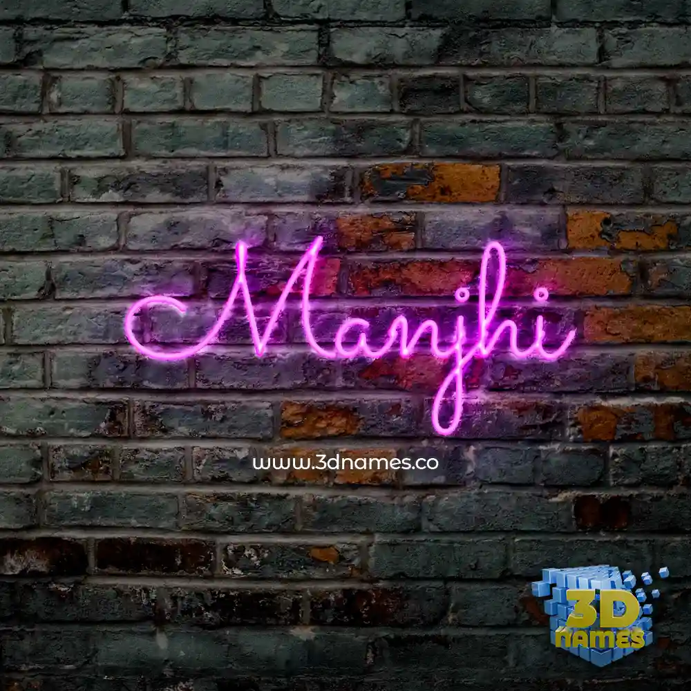 manjhi in Pink Neon style - 3D name wallpaper