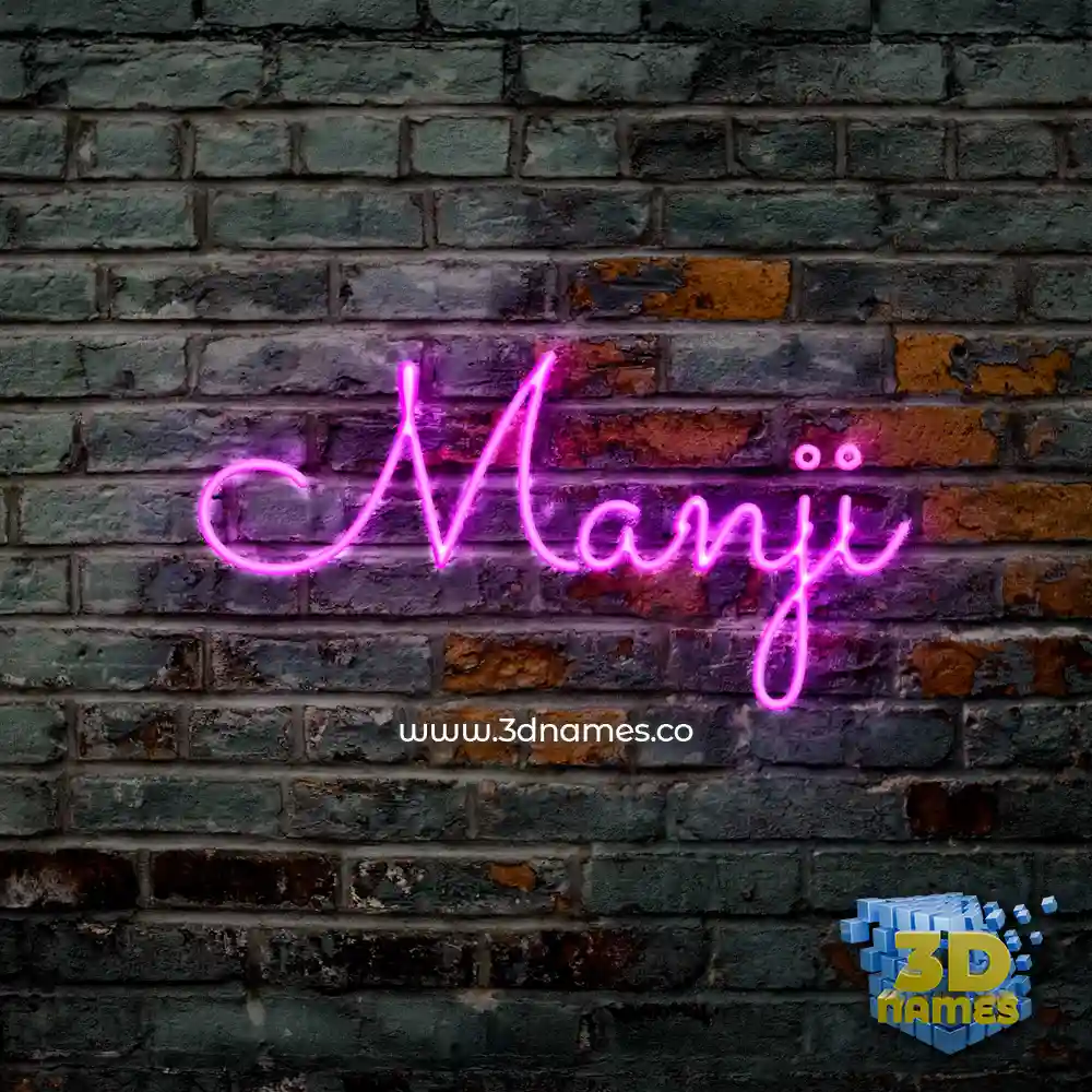manji in Pink Neon style - 3D name wallpaper