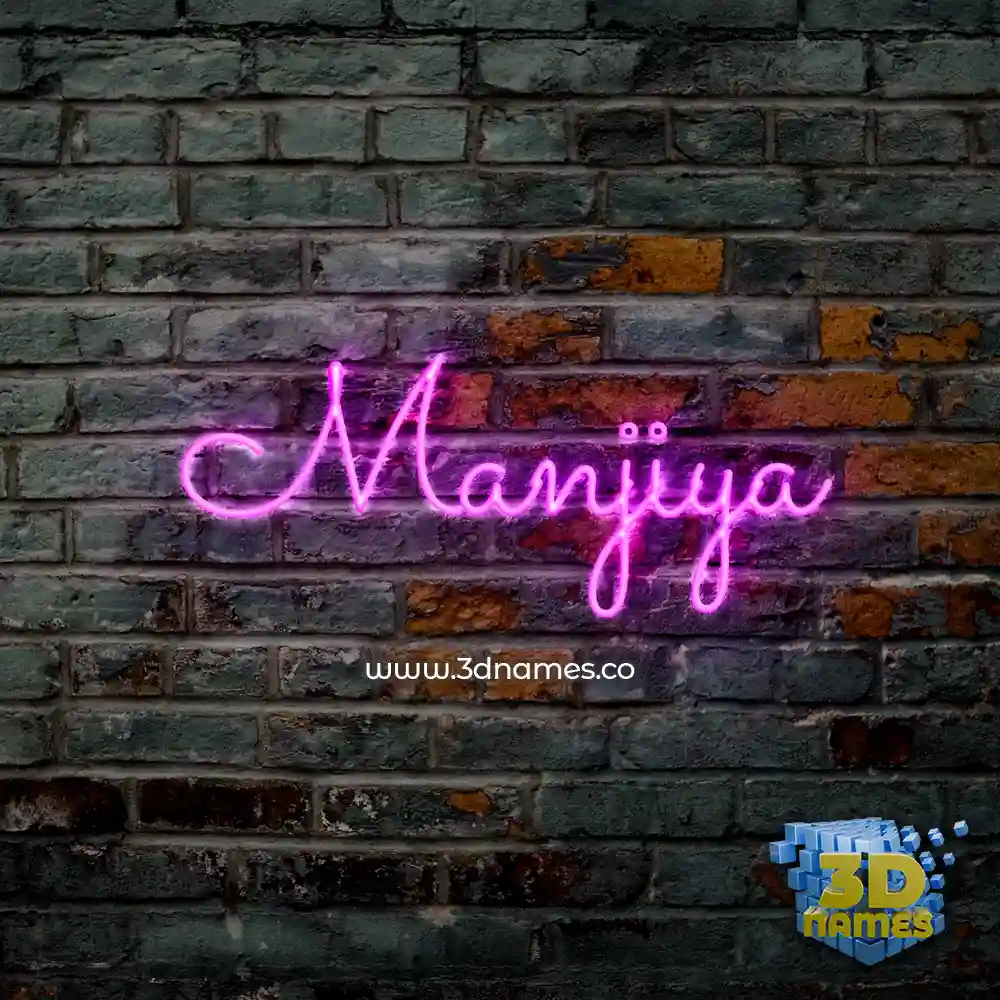 manjiya in Pink Neon style - 3D name wallpaper