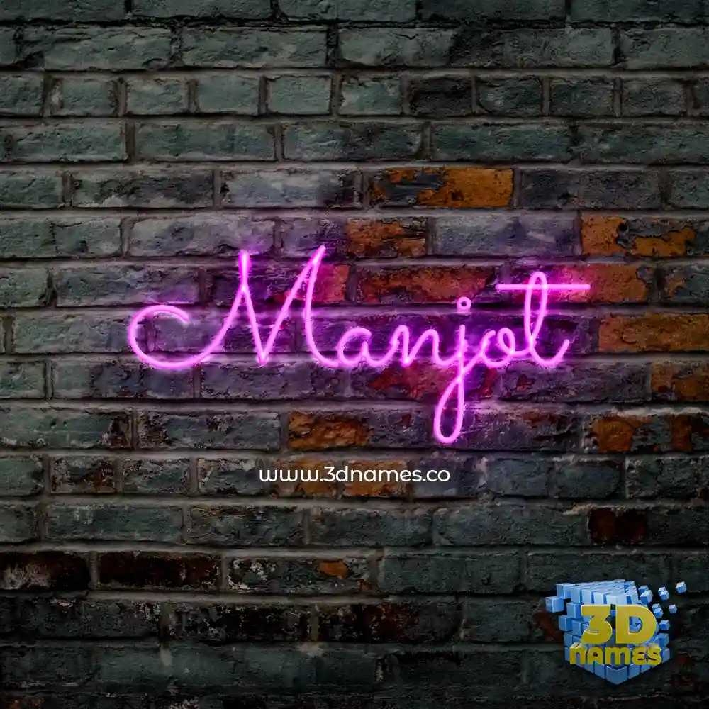manjot in Pink Neon style - 3D name wallpaper