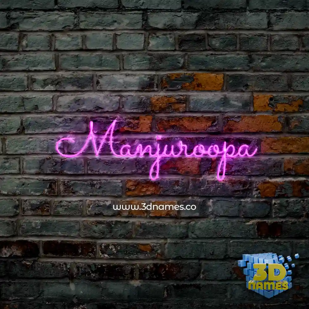 manjuroopa in Pink Neon style - 3D name wallpaper