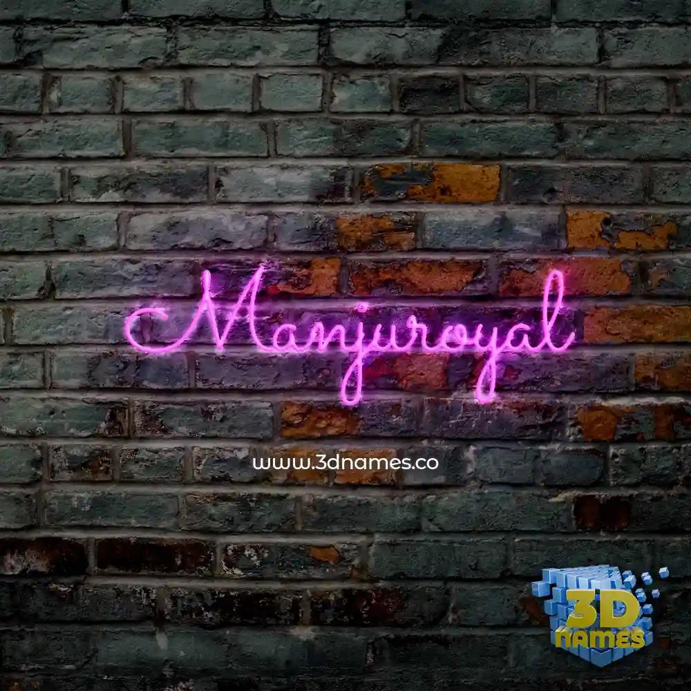 manjuroyal in Pink Neon style - 3D name wallpaper
