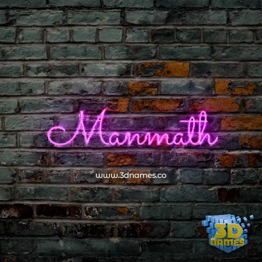 manmath in Pink Neon style - 3D name wallpaper