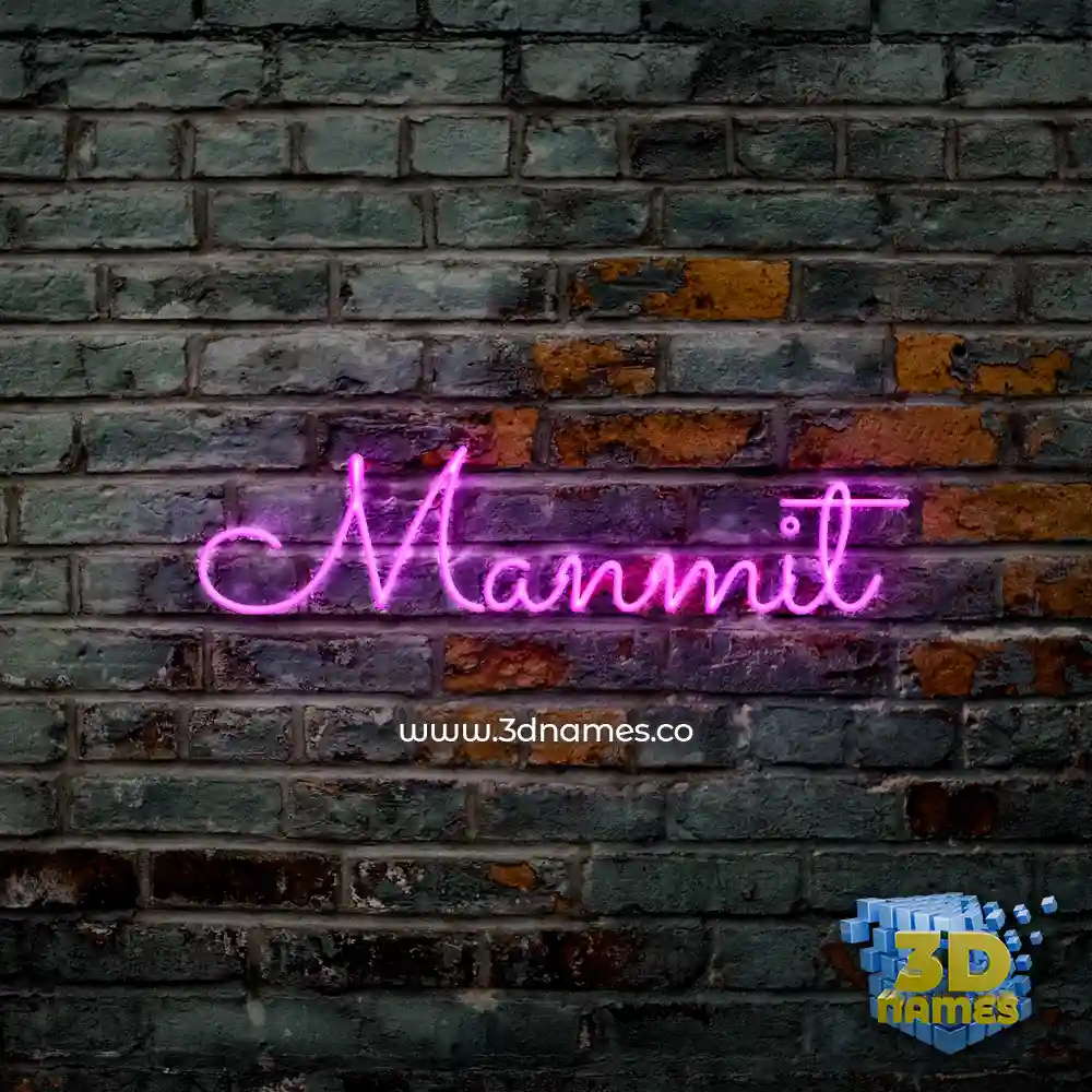 manmit in Pink Neon style - 3D name wallpaper
