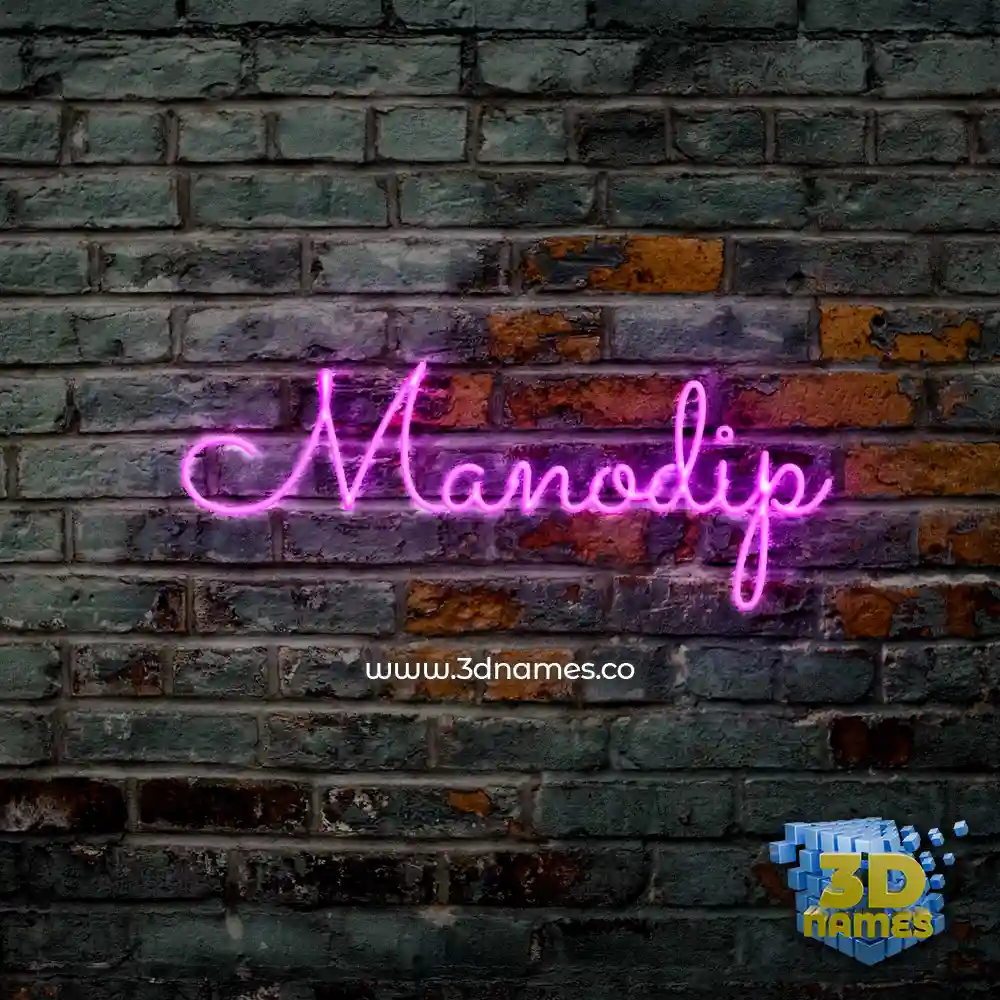 manodip in Pink Neon style - 3D name wallpaper