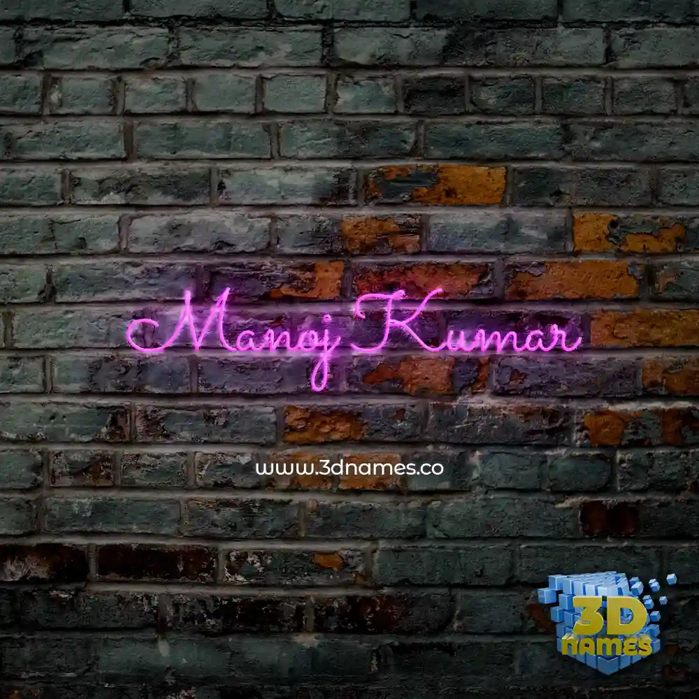 manoj kumar in Pink Neon style - 3D name wallpaper