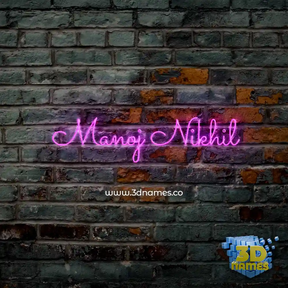 manoj nikhil in Pink Neon style - 3D name wallpaper