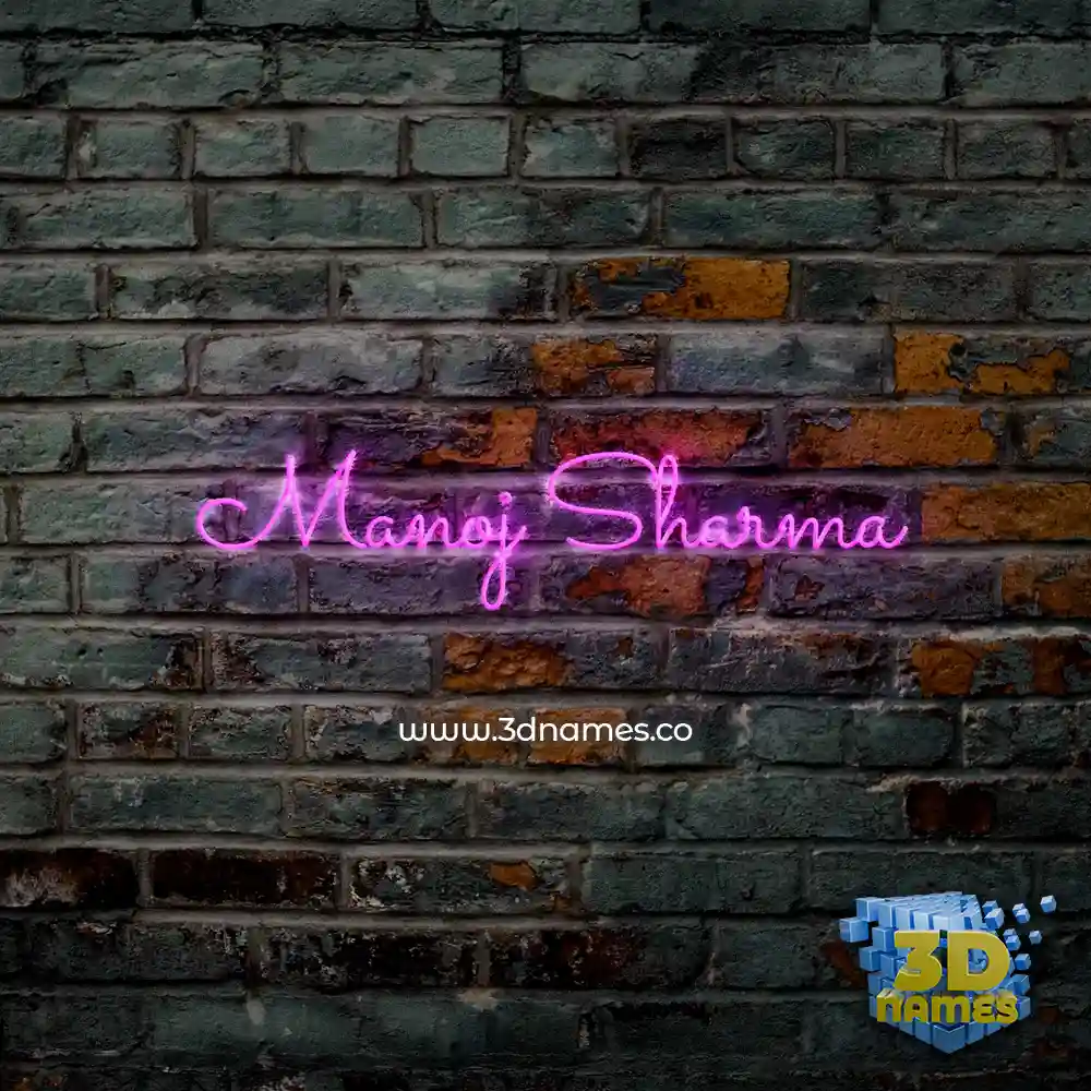 manoj sharma in Pink Neon style - 3D name wallpaper