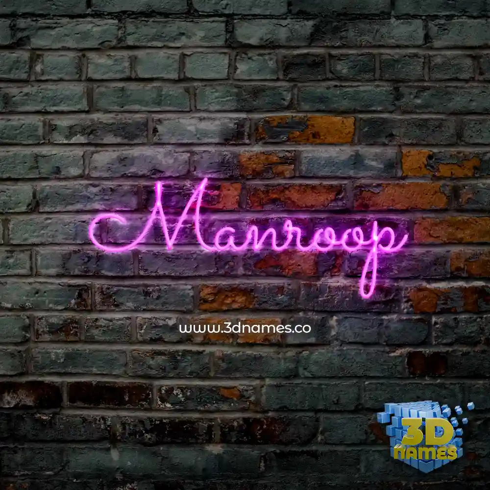 manroop in Pink Neon style - 3D name wallpaper