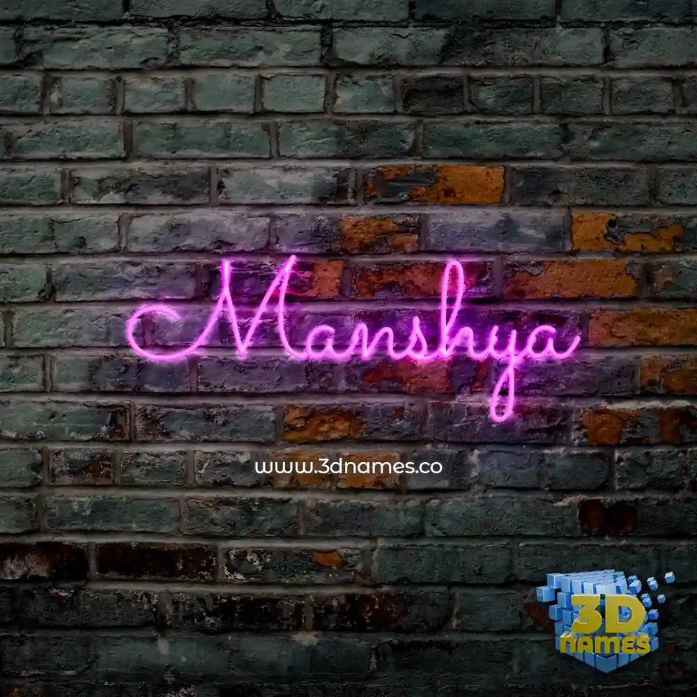 manshya in Pink Neon style - 3D name wallpaper