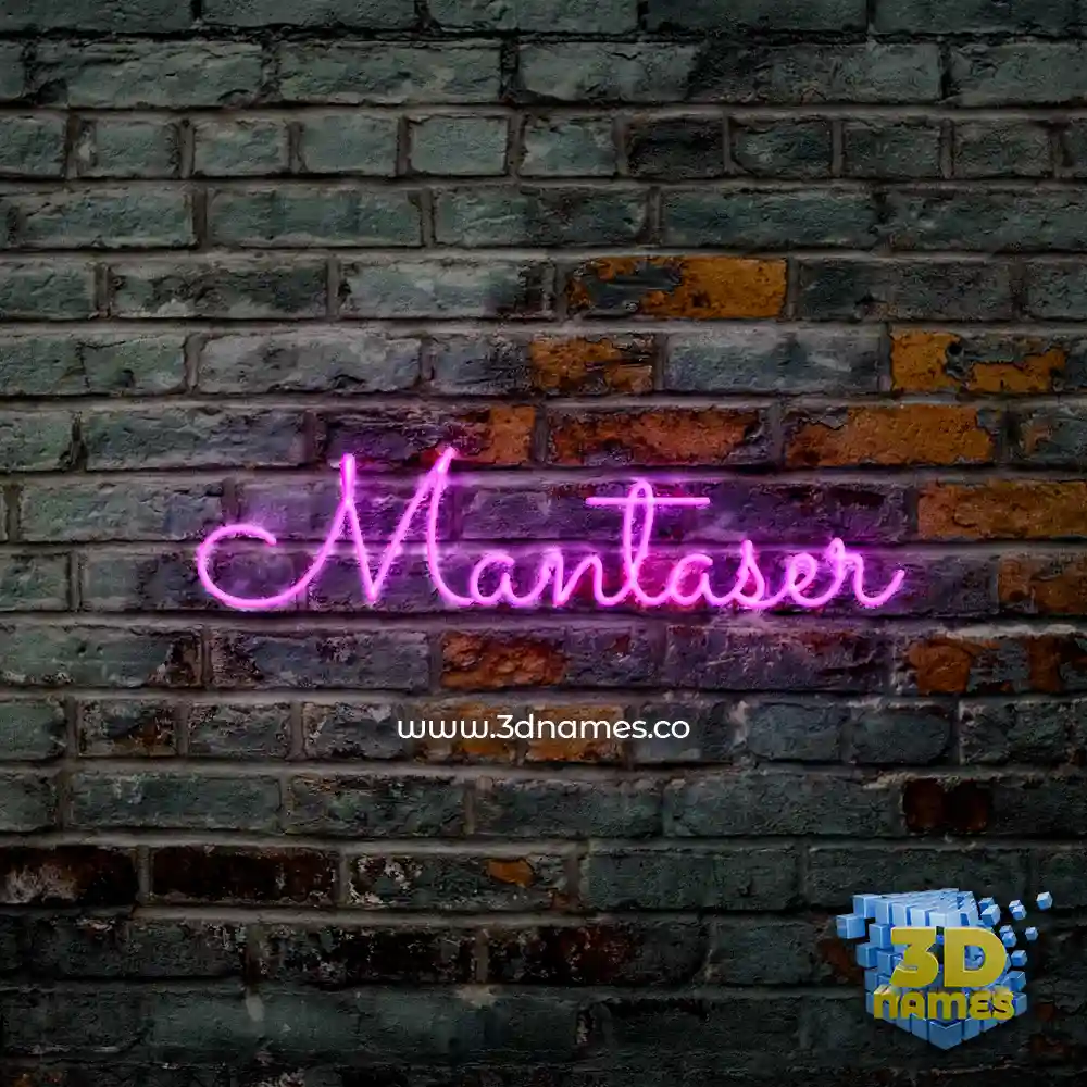 mantaser in Pink Neon style - 3D name wallpaper