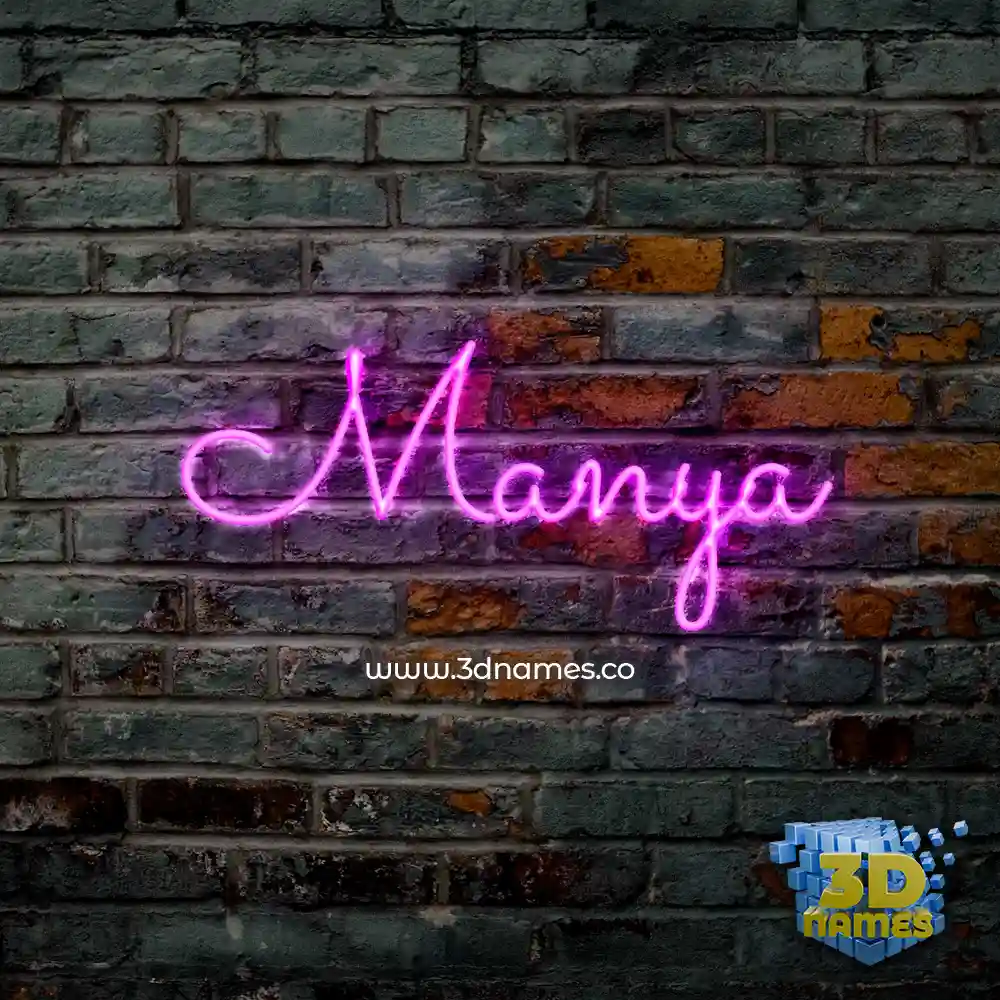 manya in Pink Neon style - 3D name wallpaper